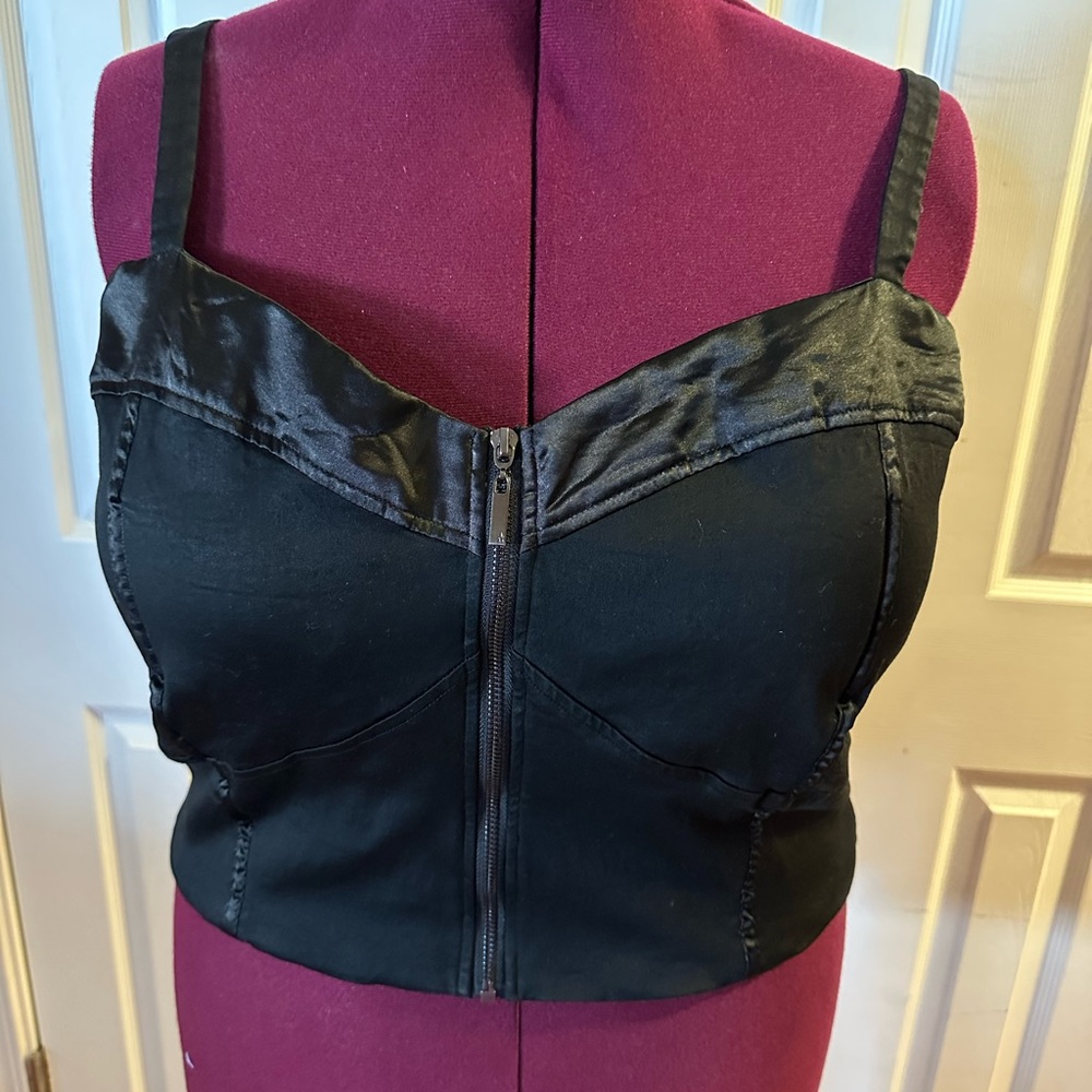 Chic Black Satin Women's Corset